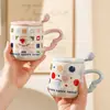 Presentes Criativos para Estudantes, Canecas com Gráficos Fofos, Canecas de Café da Manhã para Crianças, Canecas de Café para o Trabalho, Canecas de Água Domésticas com Aparência Sofisticada