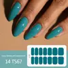 Adesivos para Manicure em Gel Sem Luz de 14 Dedos Popular na Temu Transfronteiriça Adesivos de Unha à Prova d'Água de Longa Duração