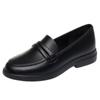 Zapatos de Cuero de una Pieza para Primavera y Otoño, Zapatos Cómodos para Mujeres de Mediana Edad y Mayores, Zapatos de Salón de Corte Profundo, Zapatos Profesionales de Trabajo de Suela Blanda para Mujer