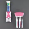 Espremedor de Pasta de Dente Colorido Automático Porta-Escova de Dentes Montado na Parede Sem Perfuração Kit Criativo Preguiçoso para Espremer Pasta de Dente