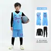 Conjunto de Uniforme de Basquete Infantil para Meninos e Meninas, Conjunto de Quatro Peças Personalizado para Outono e Inverno de Alunos do Ensino Fundamental, Camisa de Uniforme de Equipe de Treinamento Profissional