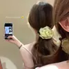 Pinza de Plátano de Malla Suave Camelia para Mujer, Pinza de Cola de Caballo de Gama Alta en la Parte Posterior de la Cabeza, Pinza de Tiburón para Cabello Semiatado, Pinza de Flor