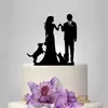 Cartão de Acrílico Personalizado para Bolo de Casamento Decoração de Bolo para Noiva e Gatos e Cachorros