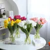Tulipanes Artificiales Hidratantes de Tacto Realista para Decoración del Hogar, Ramos de Flores Artificiales, Exclusivo Transfronterizo para Decoración del Hogar
