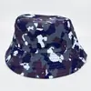 Sombrero de Pescador de Doble Cara Transfronterizo para Hombre y Mujer Primavera y Verano Ocio al Aire Libre Versátil Sombrero con Visera Protector Solar Sombrero de Cubo con Estampado Coreano de Moda