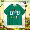 Camiseta de manga corta My World para niños y niñas, verano, algodón puro, dibujos animados, juego, elegante, casual, top de media manga