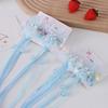 Horquilla de lazo con cinta para la cabeza Hanfu para niños, horquilla con borlas antiguas para niñas, estilo chino, par de pinzas para princesas