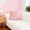Luxo Leve e High-End Ins Pelúcia de Coelho Imitação Almofada Longa Cor Pura Listrada Fronha Sala de Estar Sofá Almofada de Cabeceira