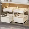 Gabinete de lavatório interior banheiro ralo pia organizador de prateleira de armazenamento retrátil banheiro sabão de lavar roupa cesta retrátil multifuncional