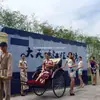 Biciclo de Celebración de Bodas para Dos, Triciclo de Pasajeros Estilo Antiguo, Biciclo Tradicional Impulsado por Humanos para Turismo, Venta Directa en Shanghái