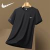 Camiseta de Seda de Hielo Transfronteriza para Hombre Deportiva de Manga Corta Talla Grande Cuello Redondo para Correr Velocidad Ropa Suelta Manga Corta Verano Delgada
