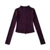 Atacado de fabricante transfronteiriço de roupas femininas 2026 cardigã térmico de gola alta com zíper slim fit e calça de microflare compridas