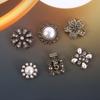 Nuevos Accesorios de Aleación Flor de Perla con Forma Especial Pedrería Negra DIY Accesorios para el Cabello Flor para Zapatos Joyería Galvanizada Accesorios Perla Negra
