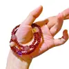 Pulsera de Múltiples Círculos con Diseño de Cristal Amarillo Torre de Granate Natural, Cristal de Fresa, Amatista, Cristal Rosa de Alta Calidad
