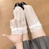 Calcetines Lolita con Lazo de Encaje, Calcetines Finos Japoneses JK de Encaje para Primavera y Verano, Calcetines de Rejilla Estilo Ballet Mary Jane