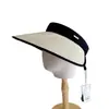 Chapéu Viseira de Palha com Proteção UV para Verão Feminino, Chapéu de Sol Dobrável, Chapéu de Palha Liso sem Aba, Chapéu de Proteção Solar, Tendência