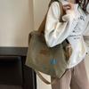 Bolsa de Lona de Color Puro Estilo Coreano Bolso de Mujer 2024 Nuevo Ins Gran Capacidad Casual Versátil Ropa de Trabajo Bolso de Hombro Bolso Tote