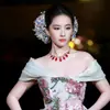 Accesorio para el Cabello de la Fiesta de Cena de Liu Yifei con Flor Artificial de Gipsófila Pasador de Cabello Castillo Princesa Vestido Estilo Pintura al Óleo Tocado