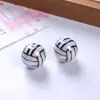 Cuentas de bola acrílica, cuentas de fútbol, cuentas sueltas, fútbol, baloncesto, cuentas de béisbol, cadena para teléfono DIY, cuentas para pulsera, 16 mm