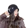 Gorro nuevo estilo con borde enrollado y cordón que hace que la cara se vea más pequeña, tejido para otoño e invierno, sombrero cálido que protege los oídos para mujer, gorra ajustable con cordón para clima frío