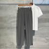 Pingente Masculino Moderno Estilo Coreano Calças Retas Pequenas Primavera e Verão Textura Simples Casual Calças com Cintura Semi-elástica
