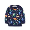 26 Nuevos Tops de Otoño para Niños Sudaderas para Niños Estilo Europeo y Americano Algodón Tejido Estampado de Dinosaurio Sudaderas para Bebés Venta al por Mayor