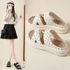 Sandalias Francesas Exquisitas de Suela Gruesa para Mujer Verano 2026 Nuevo Estilo para Mujeres Embarazadas Calzado de Exterior con Faldas Pies Cómodos Sandalias de Playa