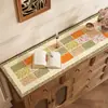 Tapete para mesa de aparador estilo americano, tapete protector para encimera de mueble de TV, tapete anti-suciedad de estilo étnico de lujo ligero y de alta gama para zapatero y mueble de vino