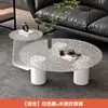 Mesa de centro redonda de mármore para sala de estar em casa, apartamento pequeno, casa alugada, mesa de centro moderna minimalista criativa da moda de luxo leve