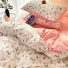Série Miu Tinta Lavada Floral Algodão Casa Conjunto de Quatro Peças Dormitório Conjunto de Três Peças Fábrica de Origem Nantong
