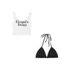 Camisola sexy de verano para mujer, color blanco puro, estilo americano, sin mangas, corta, interior y exterior