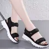 Nuevas Sandalias de Suela Gruesa de Verano para Mujer con Correas de Velcro, Zapatos Casuales de Playa Antideslizantes de Suela Suave, Zapatos Planos de Mujer, Estilo Cómodo