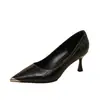 Tacones Altos Plateados para Mujer 2026 Primavera/Otoño Nuevos Impresionantes Cómodos Tacones Finos con Estilo para Vestidos de Noche Zapatos de Salón Metálicos Puntiagudos