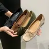 Bailarinas de estilo francés que aumentan la altura, zapatos de mujer de punta fina, nueva colección de otoño, zapatos Mary Jane, zapatos de noche y mocasines