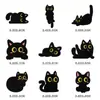 Gatinho Preto de Desenho Animado Adesivos de Tecido Autoadesivos Sem Passar Roupas Adesivos de Bordado Sem Furos Sem Costura para Roupas Infantis