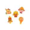 Juguete de comida en miniatura simulada accesorios de resina papas fritas de caricatura, hamburguesas, pollo frito, pegamento de crema decoraciones DIY estilos surtidos