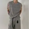 Estilo Ligero Maduro, Chaleco de Punto Hueco Fresco y Atractivo para Hombre, Camiseta sin Mangas Holgada de Verano, Camiseta sin Mangas de Cuello Redondo de Nicho de Moda Coreana
