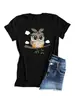 Blusa Casual Boho de Manga Curta com Gola Redonda para Primavera