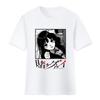 Camiseta de algodón de manga corta con diseño de serpiente de dos dimensiones y animación de "The Deep of Crazy Gambling" que rodea a una pareja de estudiantes.