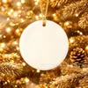Fornecimento exclusivo transfronteiriço de pingentes de cerâmica de Natal para sublimação, peças de cerâmica em branco para transferência de calor, etiquetas de decoração de Natal