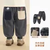 Pantalones de forro polar Kaka Panda para niños, pantalones largos de invierno cálidos para niñas, ropa de invierno para niños, pantalones de otoño/invierno para bebés y niños pequeños