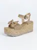 Novo produto transfronteiriço, sapatos femininos de salto alto com plataforma de 8cm, laço, cor sólida, casuais, confortáveis, bico aberto, sandálias anabela da moda
