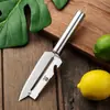 Pelador de Acero Inoxidable, Cuchillo para Frutas y Verduras, Gadget de Cocina, Abrebotellas Multifuncional y Cuchillo Pelador de Frutas Asakh-No.4A