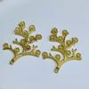 Colgante de rama de flor de ciruelo de cobre fundido DIY base portaperlas de cobre en bruto aretes de latón colgantes joyería diy