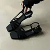 Primeiro Encontro com as Novas Sandálias de Salto Alto da Temporada, Amigas dos Pés, Abertas na Ponta, Sem Calcanhar, com Acolchoamento de Pelúcia, Salto Anabela, Estilo Romano, Tiras Finas e Fivela, um Item de Nicho