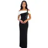 C7783 Transfronterizo 2026 Nuevo Vestido de Noche de un Hombro, Vestido Largo de Sirena, Vestido Bodycon de Lujo con Adorno de Pedrería para Banquetes