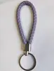 Chaveiro de corda de couro acessórios de chaveiro trançados chaveiro de metal argola de chaveiro pingente de chave de carro acessórios de bolsa
