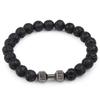 Pulseira de haltere de lava vulcânica Pedra Olho de Tigre Turquesa Azul Turquesa Branca pulseira joias femininas masculinas venda quente transfronteiriça