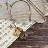 Tono Frontal de Madera ~ Collar de Bellota de Planta Zen para Mujer, Nuevo Diseño Estilo Chino Cadena Trenzada para Clavícula, Accesorios Largos para Hombre