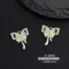 Pendientes colgantes de mariposa de color tridimensional fresco y dulce, pulsera de aleación con lazo, accesorios de joyería DIY